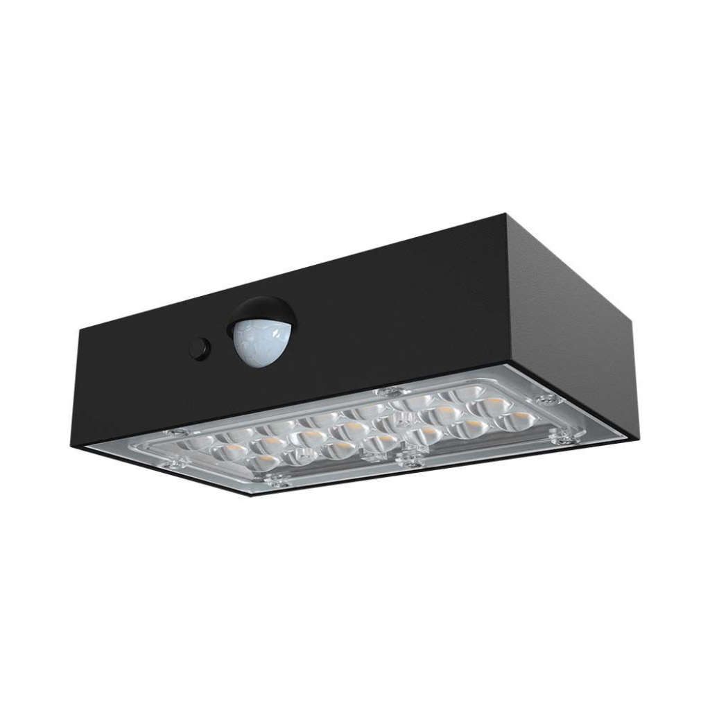 Anteprima Applique LED solare 3W PIR nera CCT V-TAC