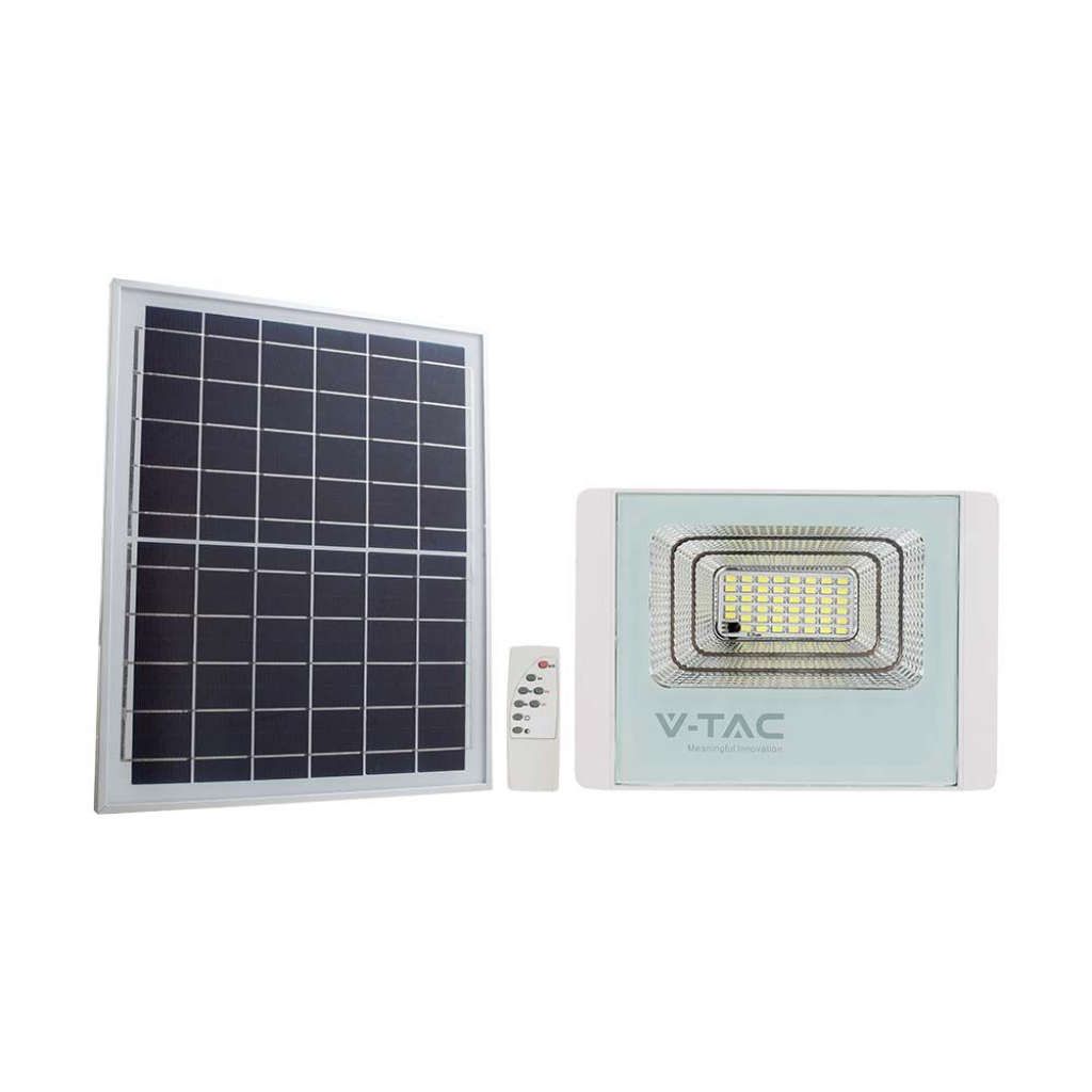 Anteprima Faro LED Solare 20W 1650lm 6400K IP65 Bianco con Telecomando V-TAC