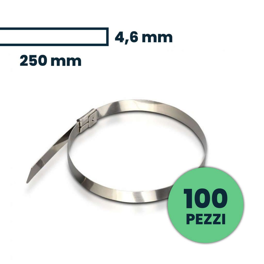 Anteprima Fascetta cavi acciaio 4,6x250mm 100pz V-TAC