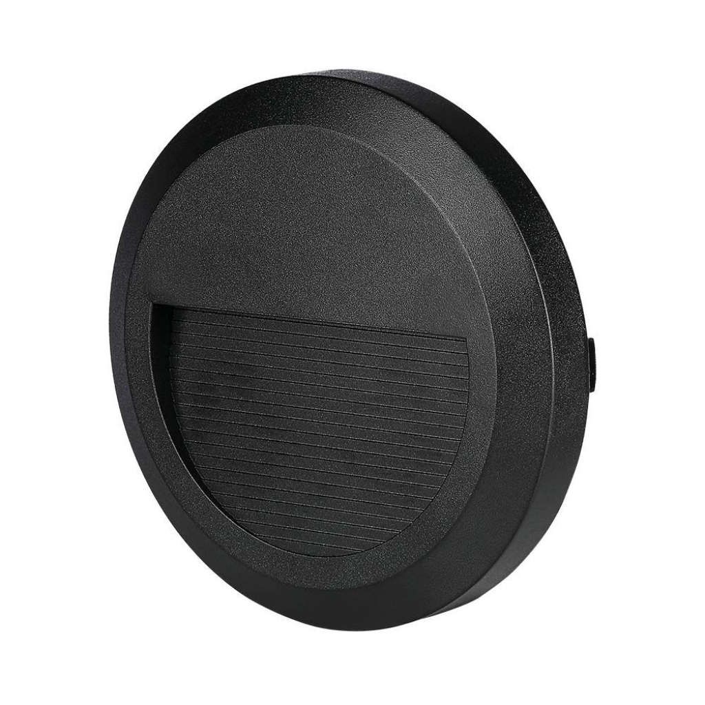 Anteprima Faretto LED Segnapasso Rotondo a Plafone 2W Nero 3000K 70lm IP65 V-TAC