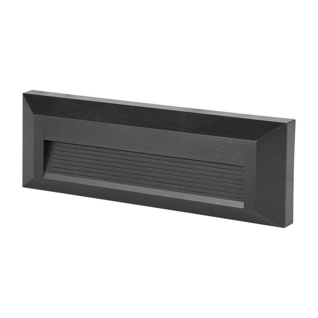 Anteprima Faretto LED Segnapasso Rettangolare 3W Nero 3000K IP65V-TAC