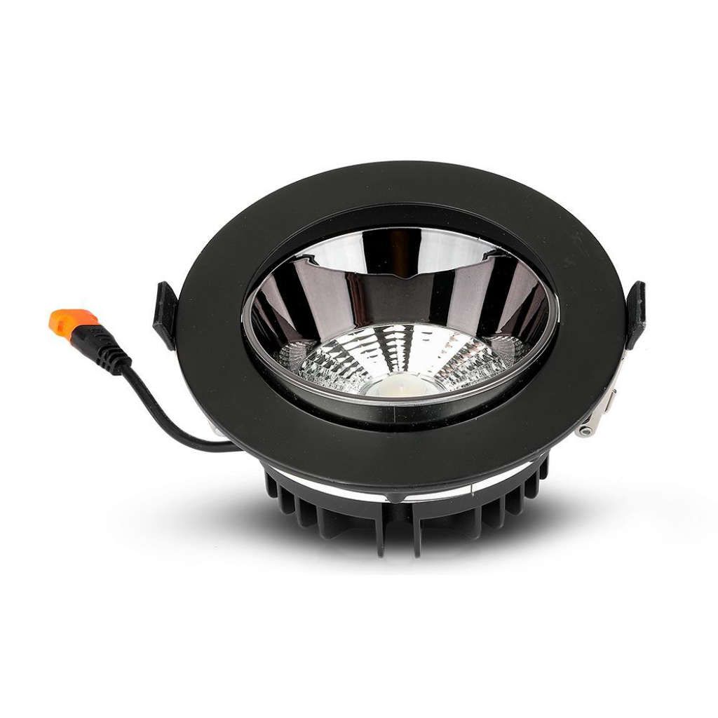 Anteprima Faretto LED Rotondo da Incasso 20W Nero 3000K Chip CREE V-TAC PRO