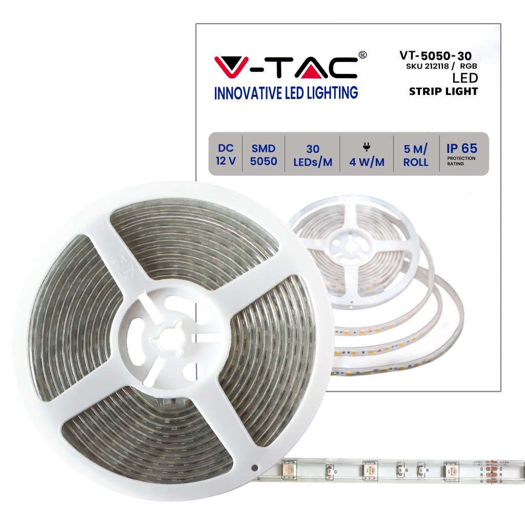 Anteprima Strip LED V-TAC SMD5050 5 m 4 W/m RGB 12V IP65