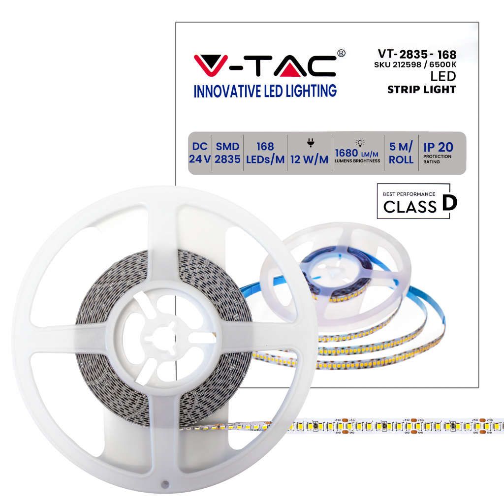 Anteprima Strip LED 24V 5m 12W/m 6500K 10mm V-TAC