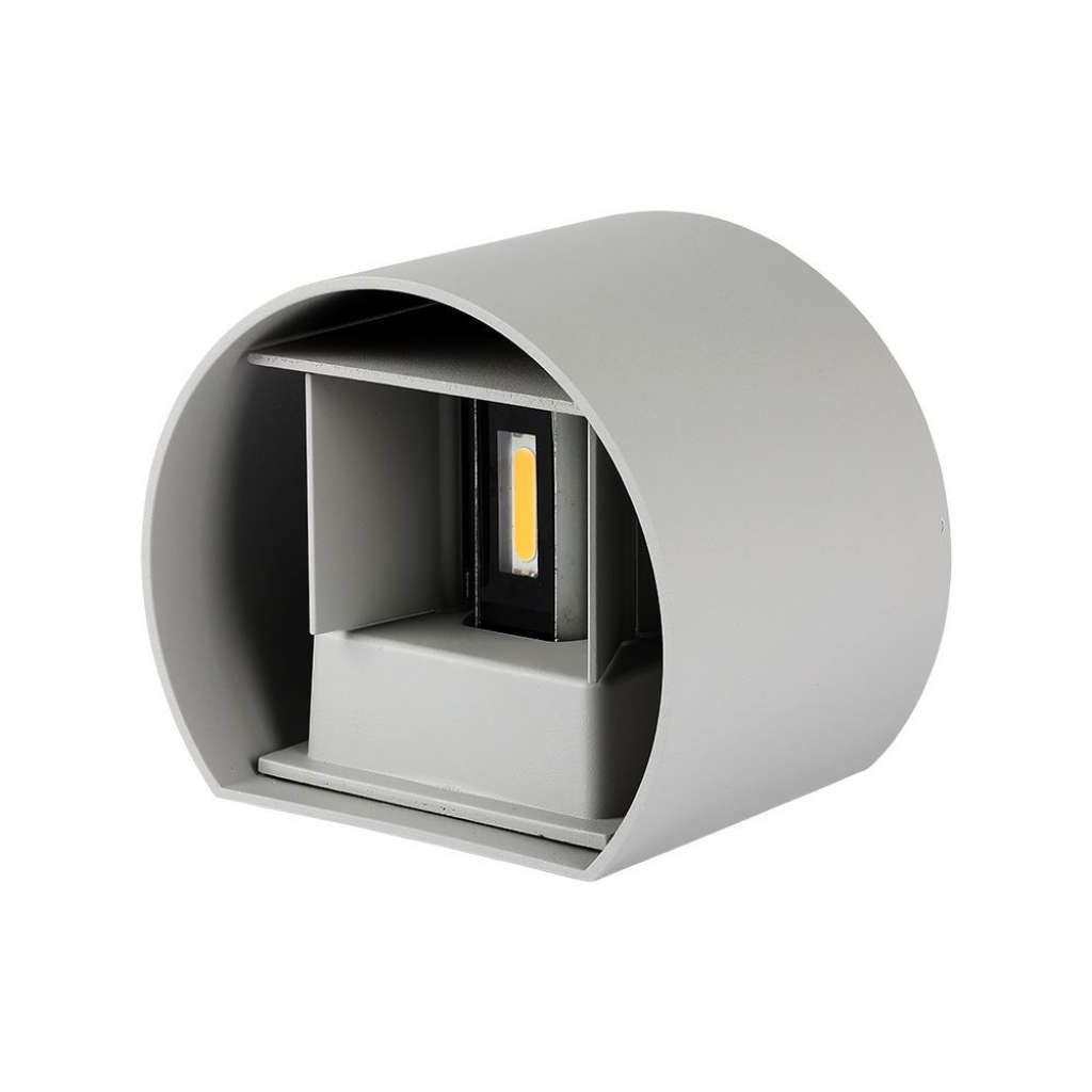Anteprima Applique LED da Esterno Doppio COB 6W Rotonda Regolabile Grigio Satinato 4000K 660lm IP65 V-TAC