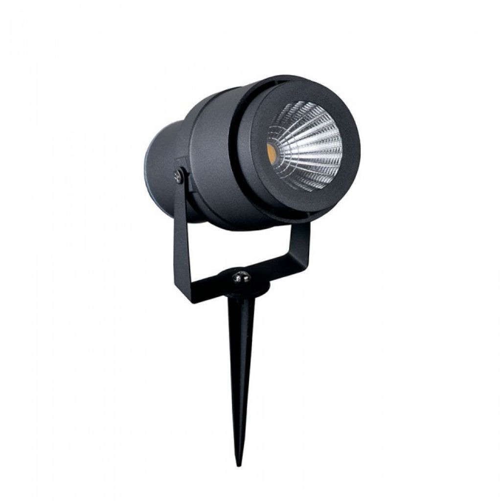 Anteprima Faretto LED da Giardino 12W Cilindrico Grigio 3000K 875lm Fascio20° con Picchetto IP65 V-TAC