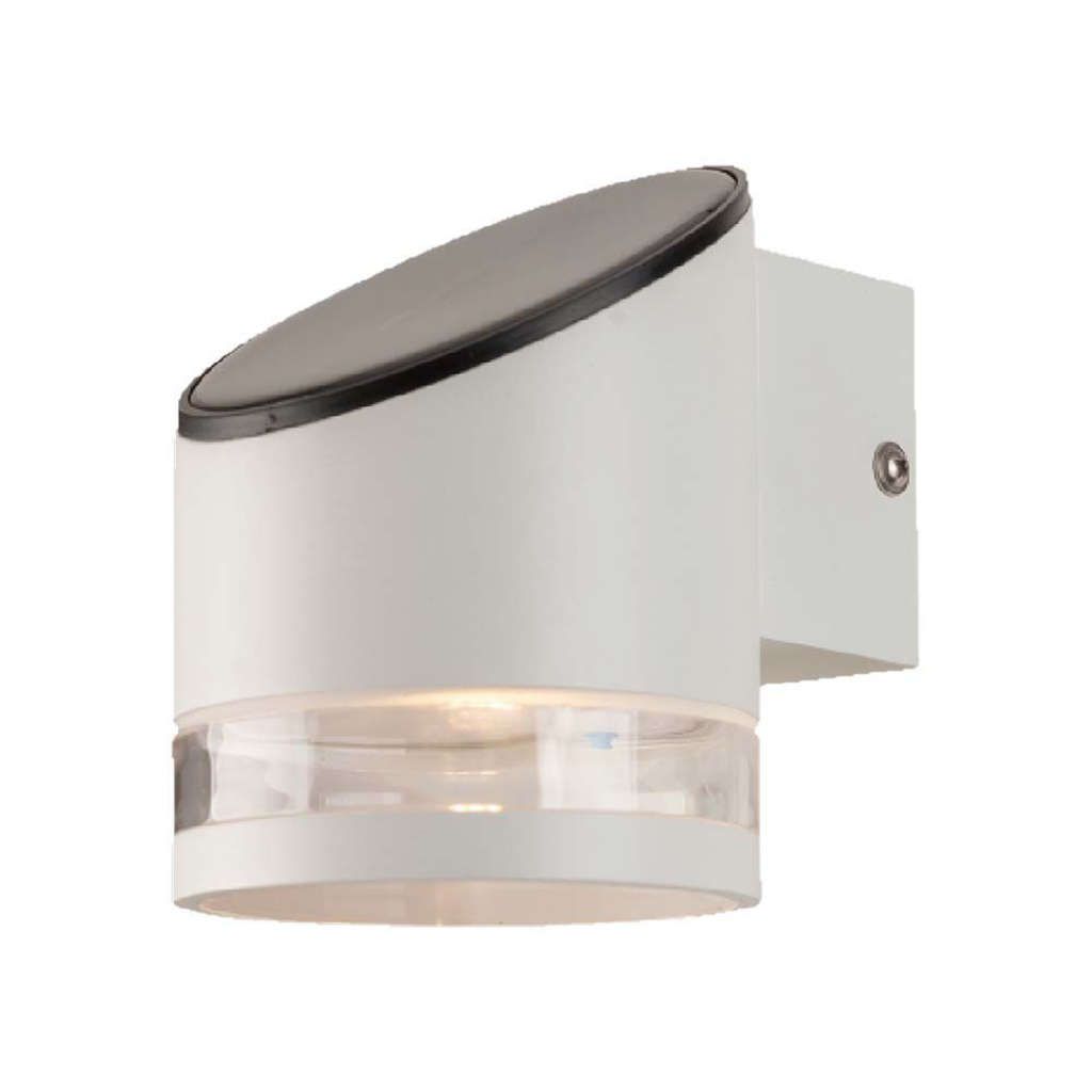 Anteprima Applique LED Solare Cilindrica Bianca 1W 3000K 70lm con Sensore Microonde IP44 V-TAC