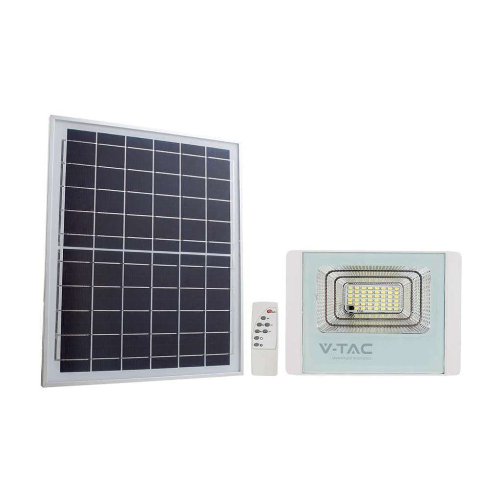 Anteprima Faro LED Solare 35W Bianco 6400K 2450lm IP65 con Telecomando e Batteria LFP 30000mAh V-TAC
