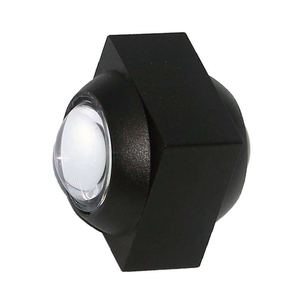 Anteprima Applique LED da Esterno 2W Quadrata Nera Up/Down 3000K 200lm IP54V-TAC