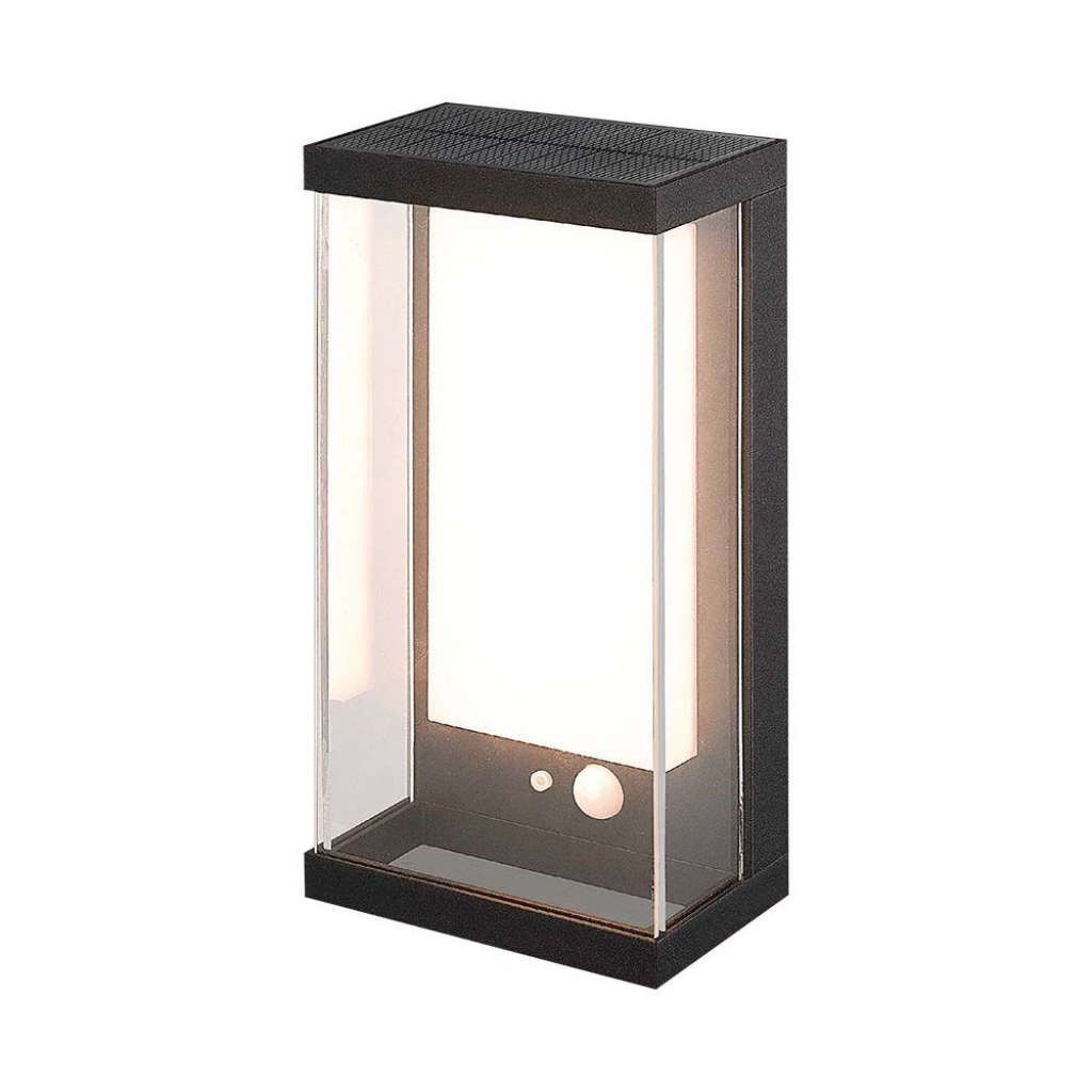 Anteprima Applique LED solare rettangolare PIR nera V-TAC