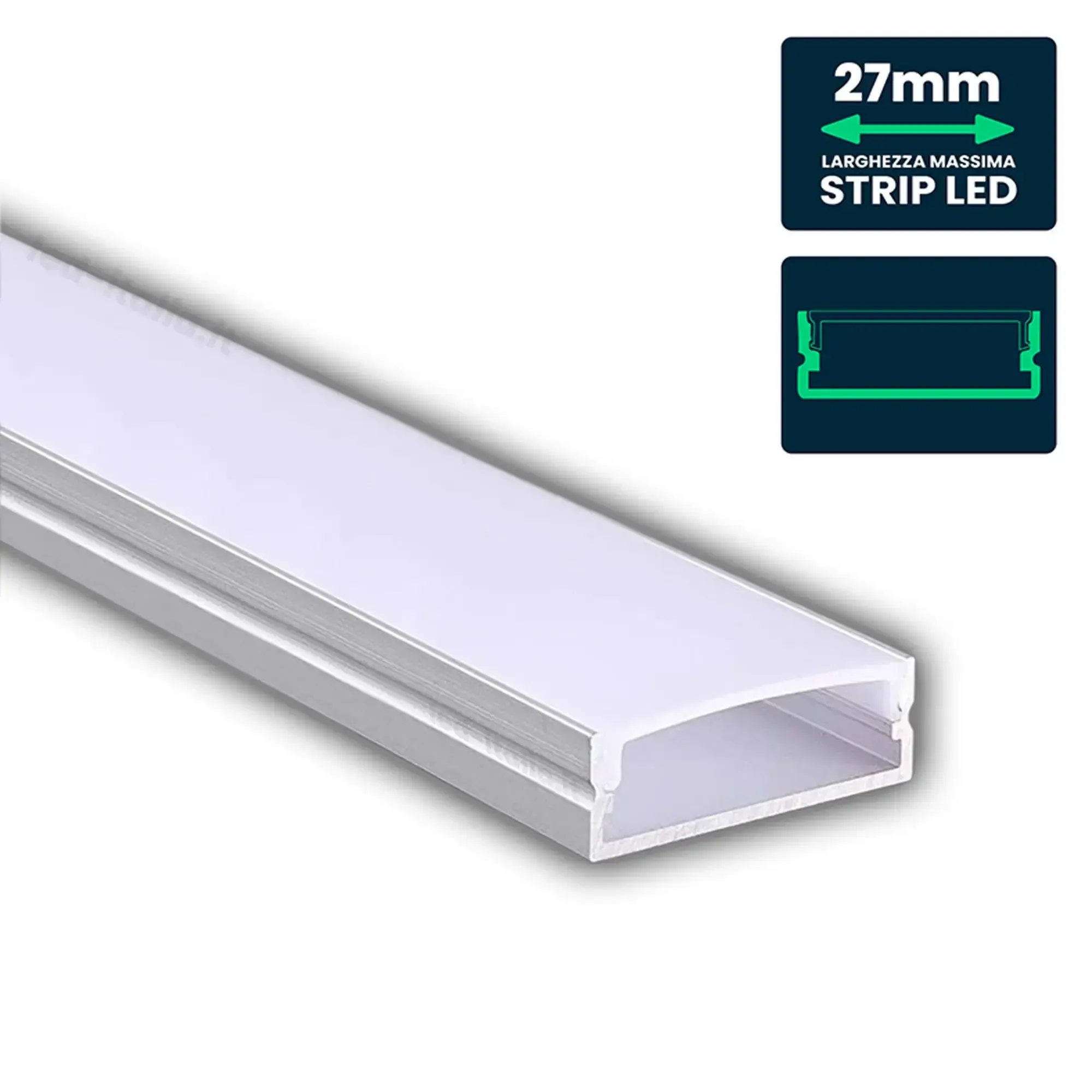 Anteprima Profilo lineare strip LED 27mm silver V-TAC