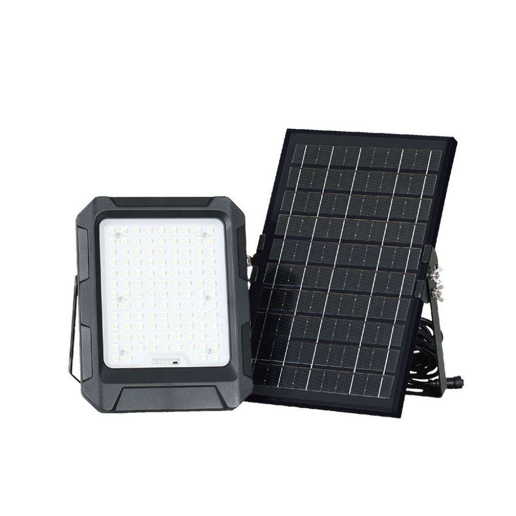 Anteprima Faro LED Solare 10W Nero 4000K 1000lm IP65 con Telecomando e Batteria 8000mAh V-TAC