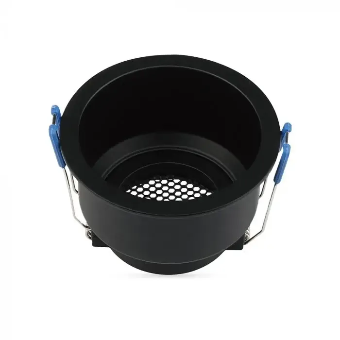 Anteprima Portafaretto Rotondo GU10 con Griglia Antiriflesso Nero 90x60mm V-TAC