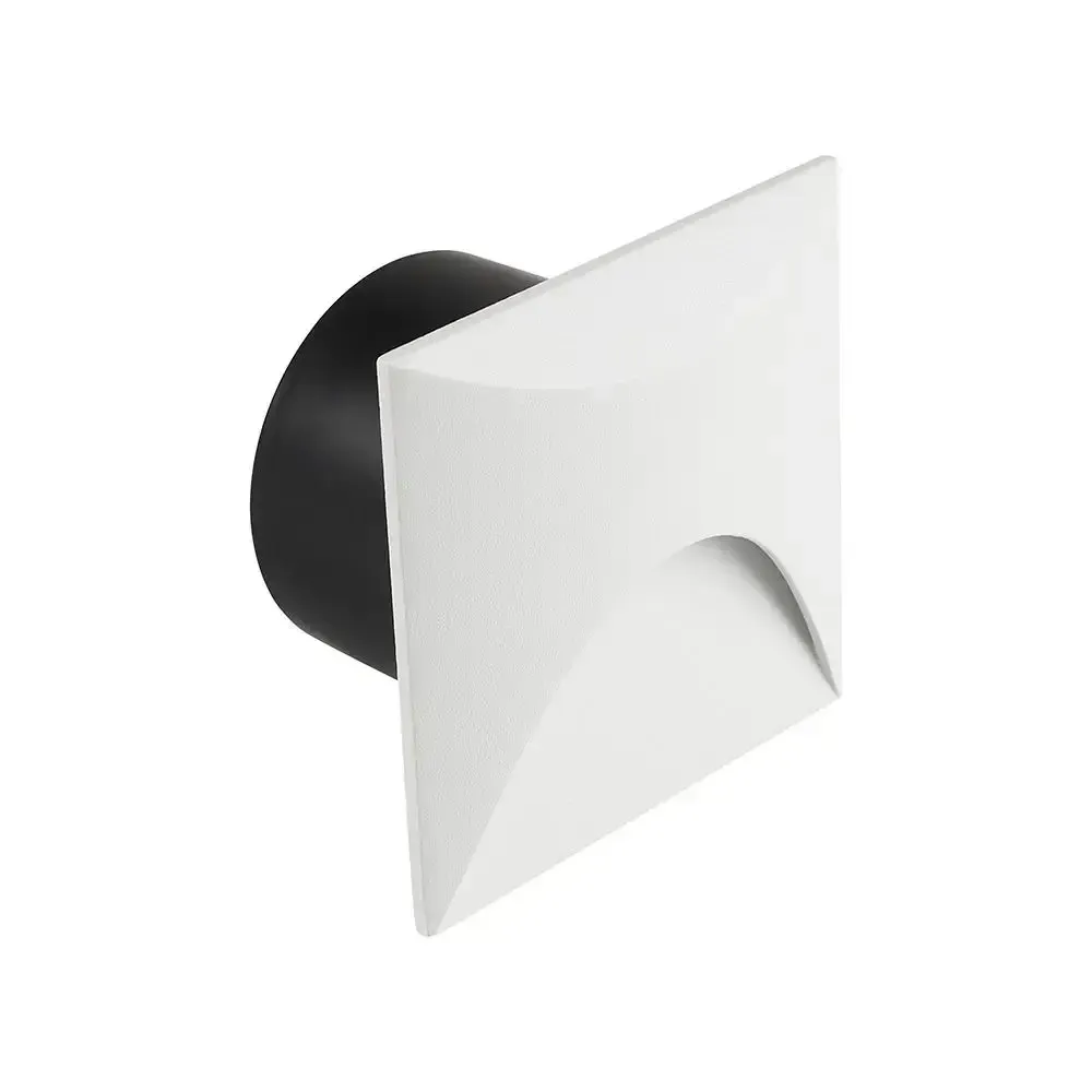 Anteprima Faretto LED Segnapasso Quadrato da Incasso 3W Nero 3000K IP65 V-TAC