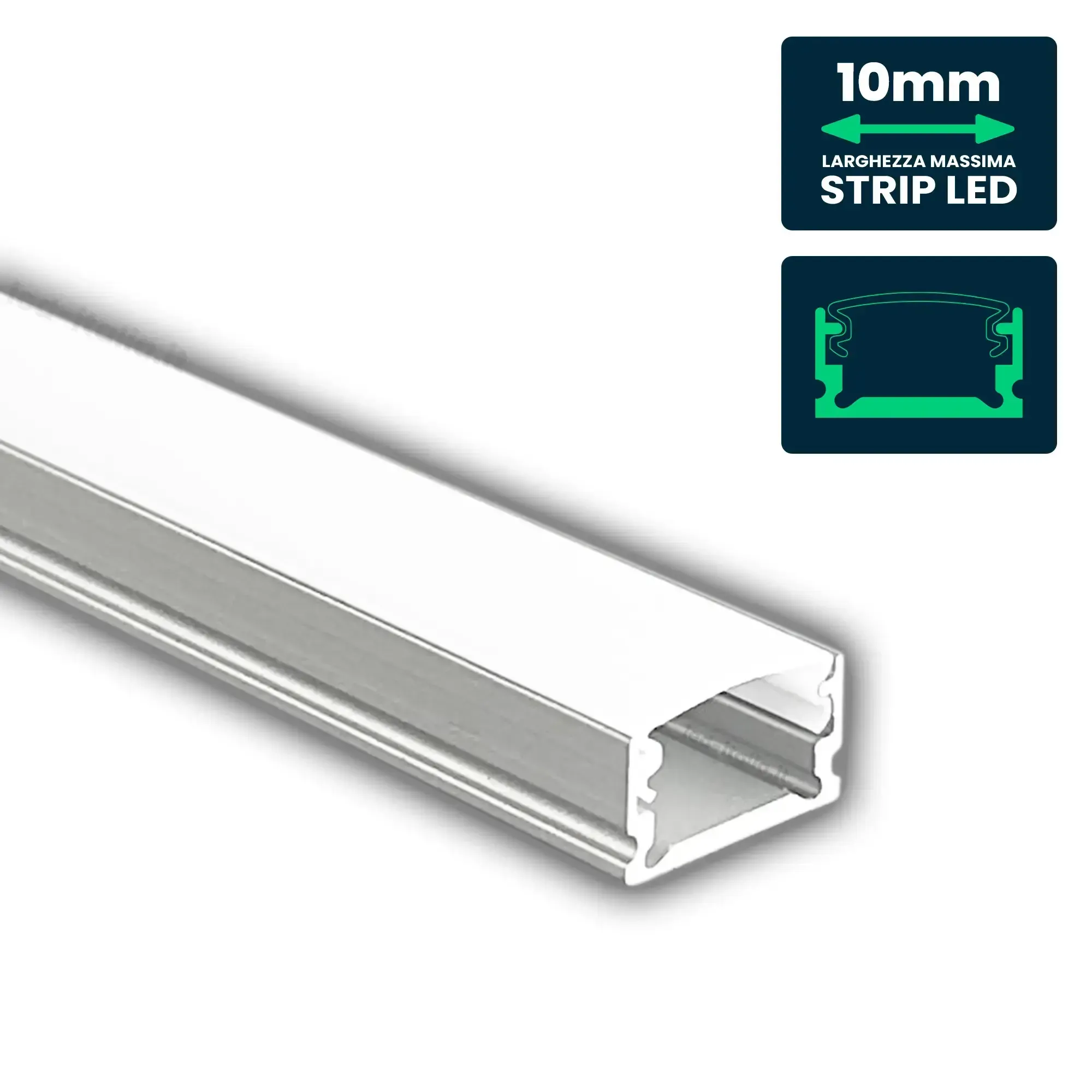 Anteprima Profilo lineare per strip LED 10mm 2m V-TAC