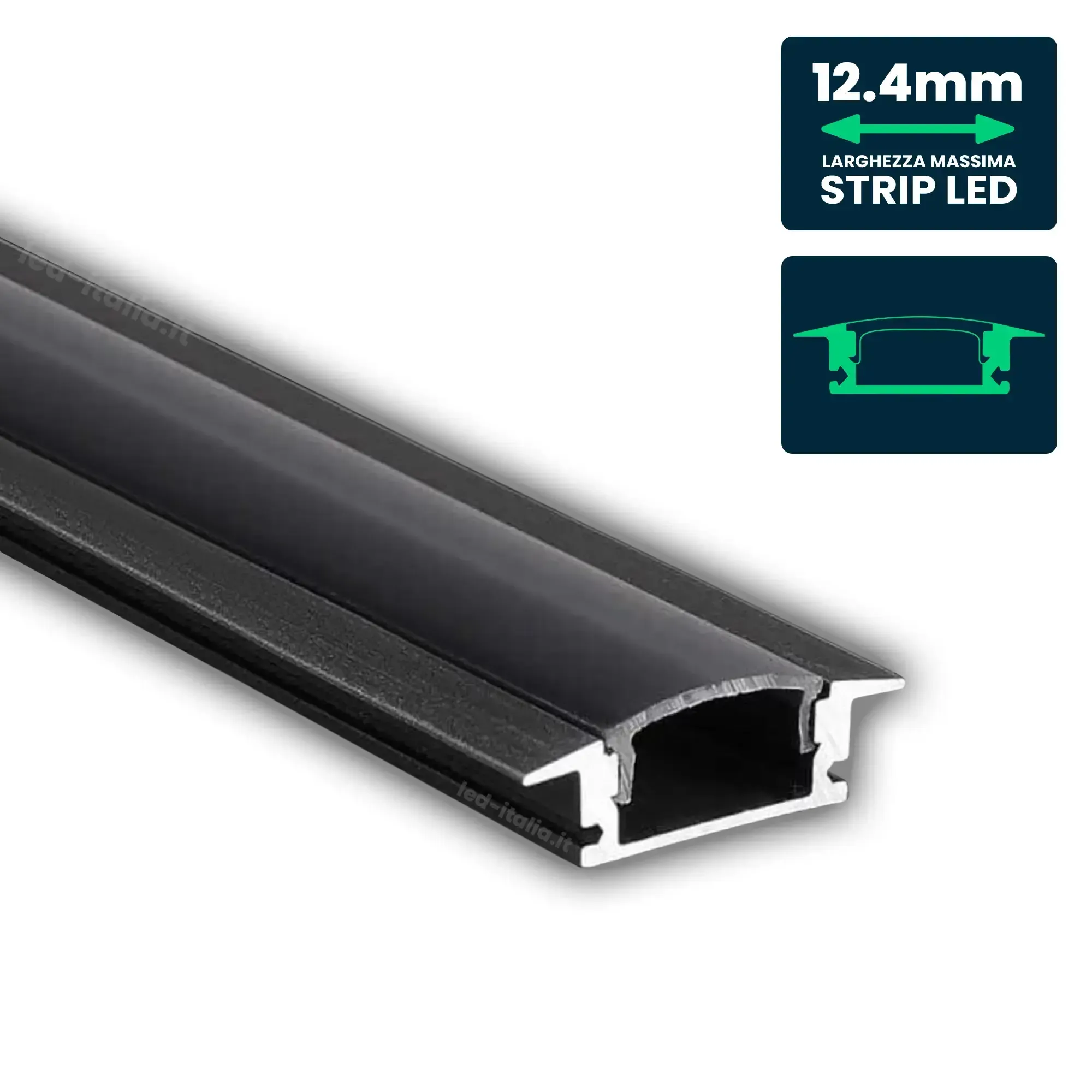 Anteprima Profilo lineare da incasso 2000mm nero V-TAC