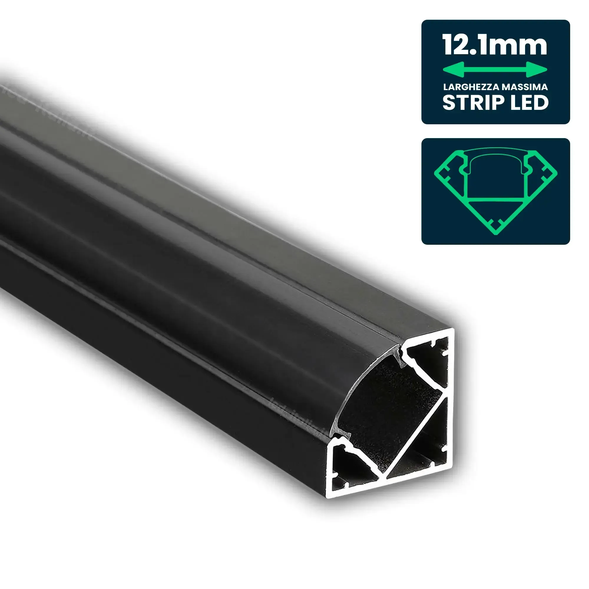Anteprima Profilo angolare nero per strip LED 2m V-TAC
