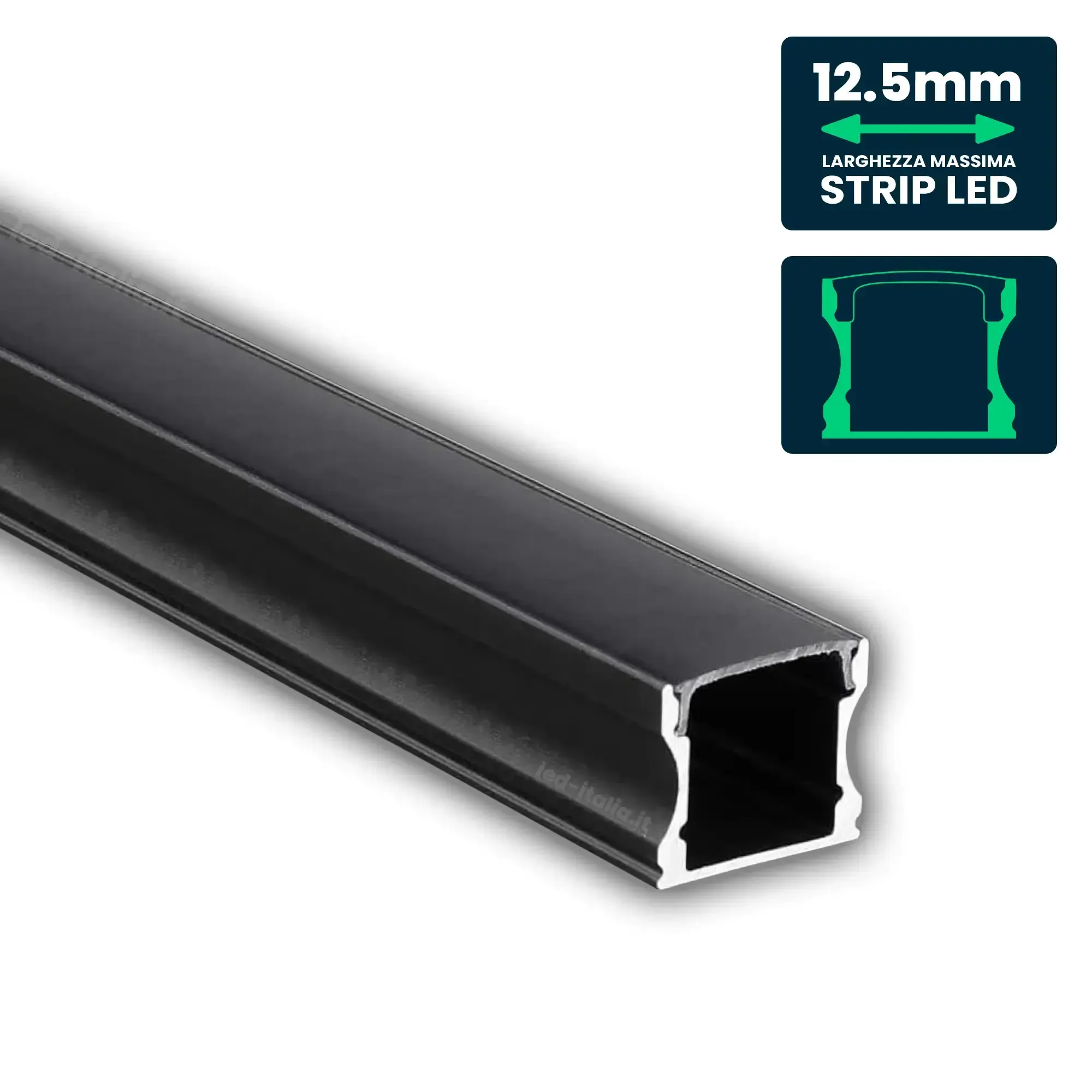 Anteprima Profilo lineare strip LED 12.5mm nero V-TAC
