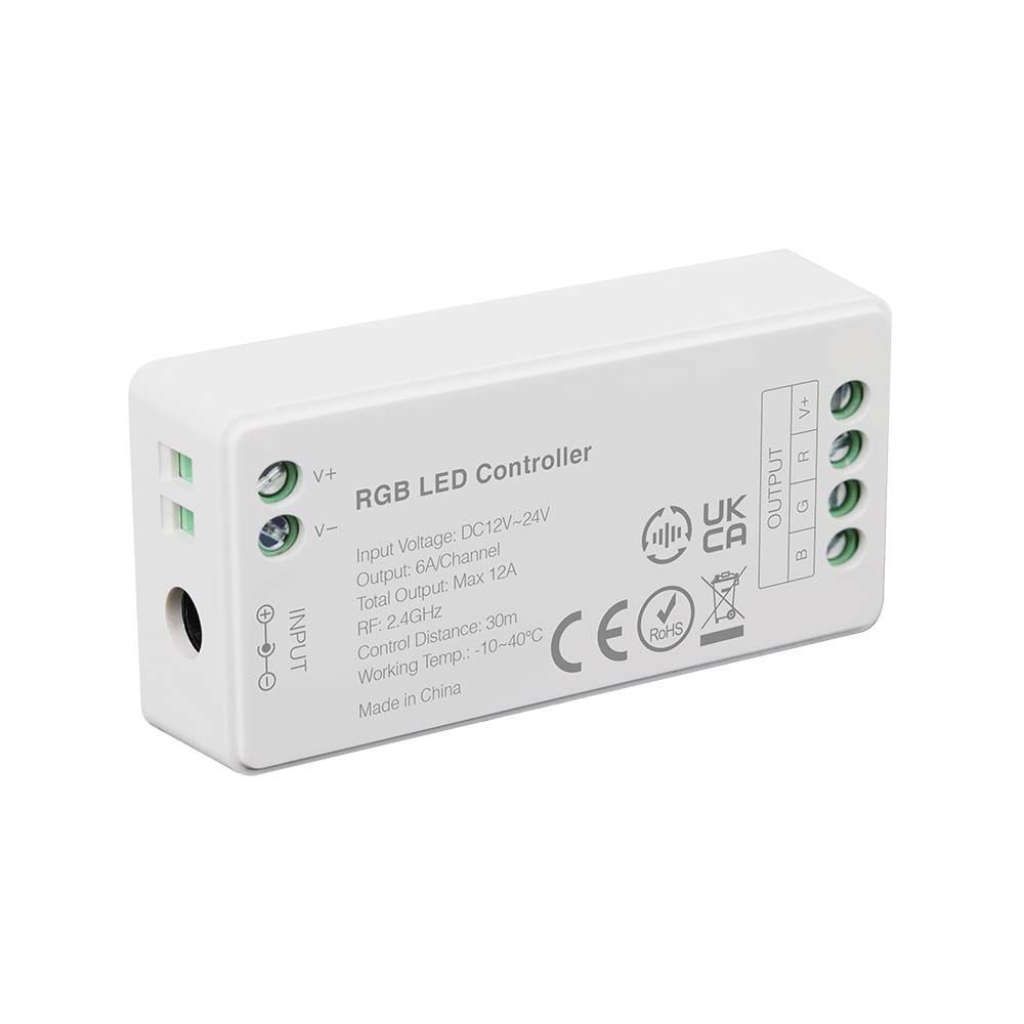 Anteprima Controller Dimmer RF 2,4GHz RGBW 4 Canali 12-24V 12A Compatto V-TAC