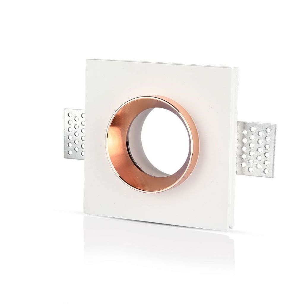 Anteprima Portafaretto Quadrato da Incasso GU10 GU5.3 in Gesso Bianco-Nero 100mm V-TAC
