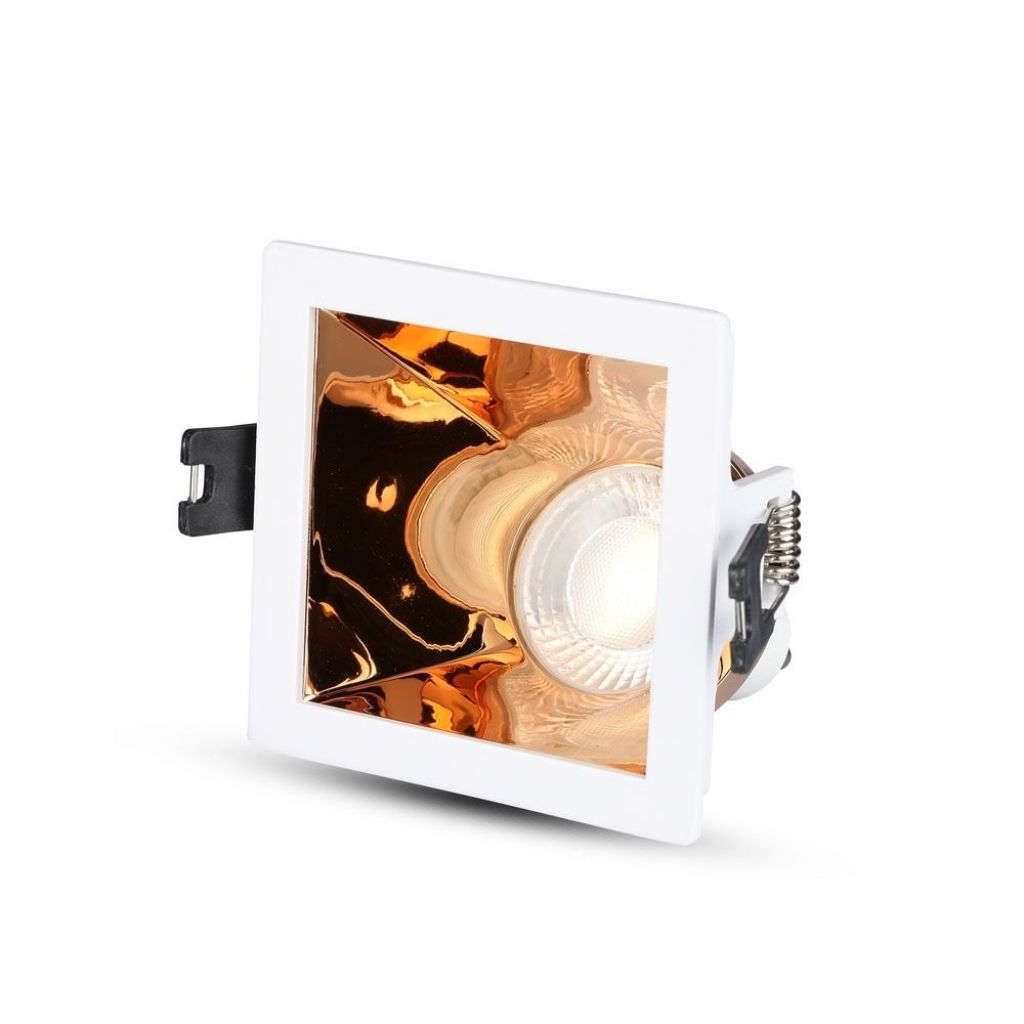 Anteprima Portafaretto Quadrato GU10 con Supporto Inclinato Oro Rosa 85x85mm V-TAC
