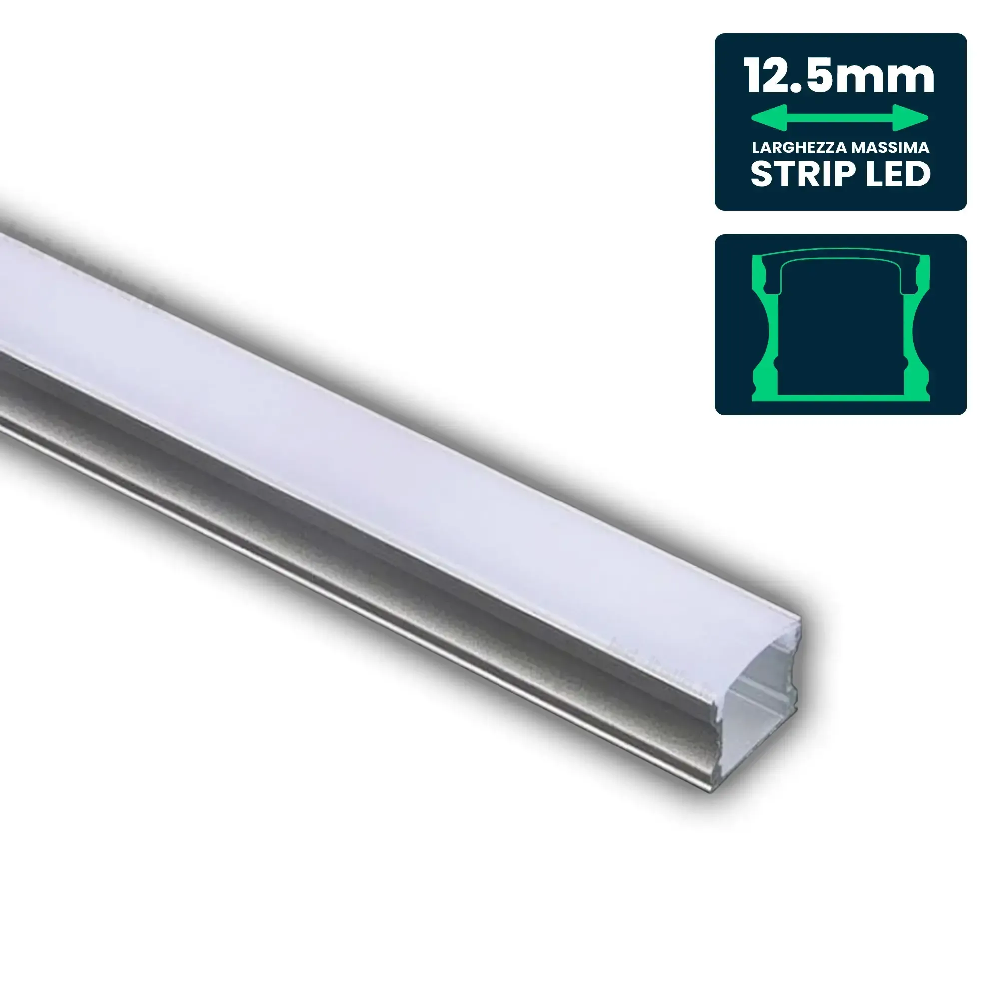 Anteprima Profilo lineare strip LED 12.5mm bianco V-TAC