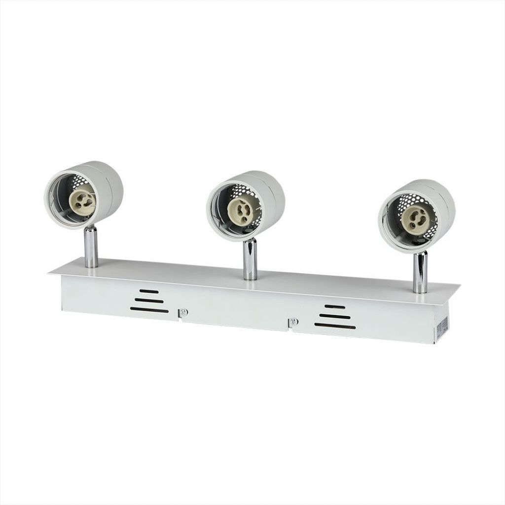 Anteprima Portafaretto Triplo Rettangolare GU10 GU5.3 Orientabile Bianco 390x75mm V-TAC