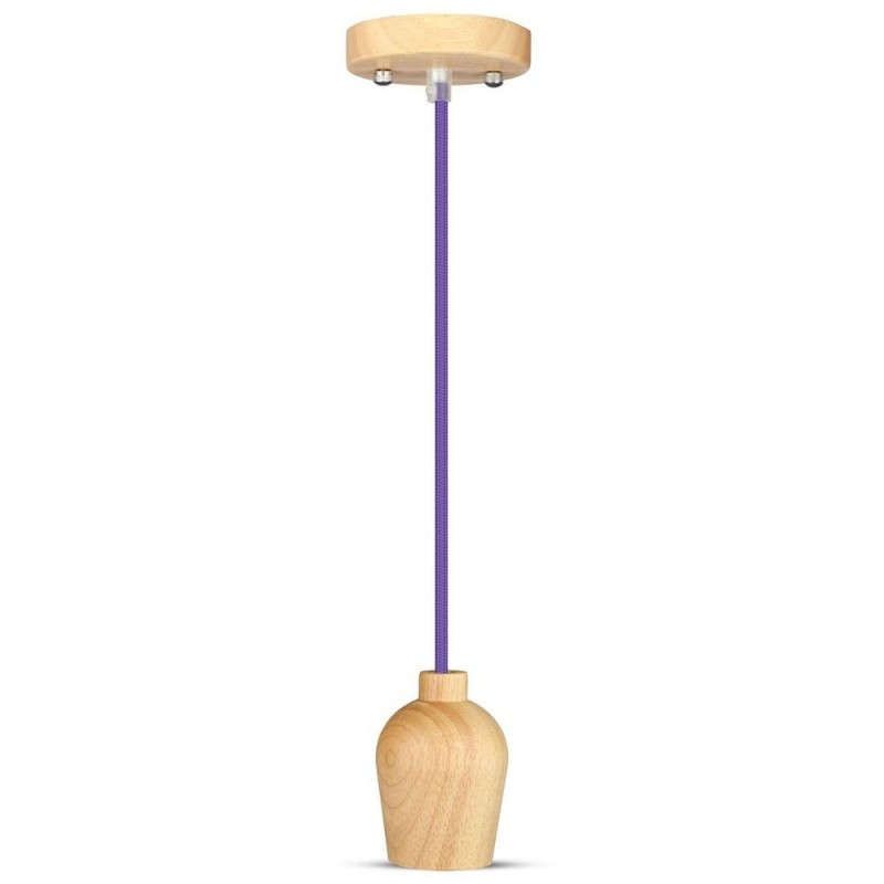 Anteprima Lampadario LED in legno E27viola V-TAC