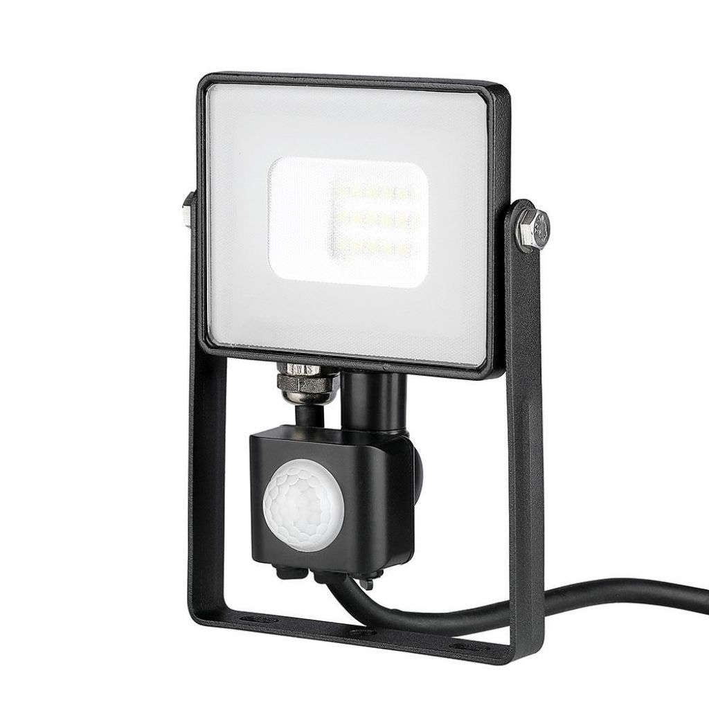 Anteprima Faro LED 10W con sensore PIR 4000K Nero V-TAC