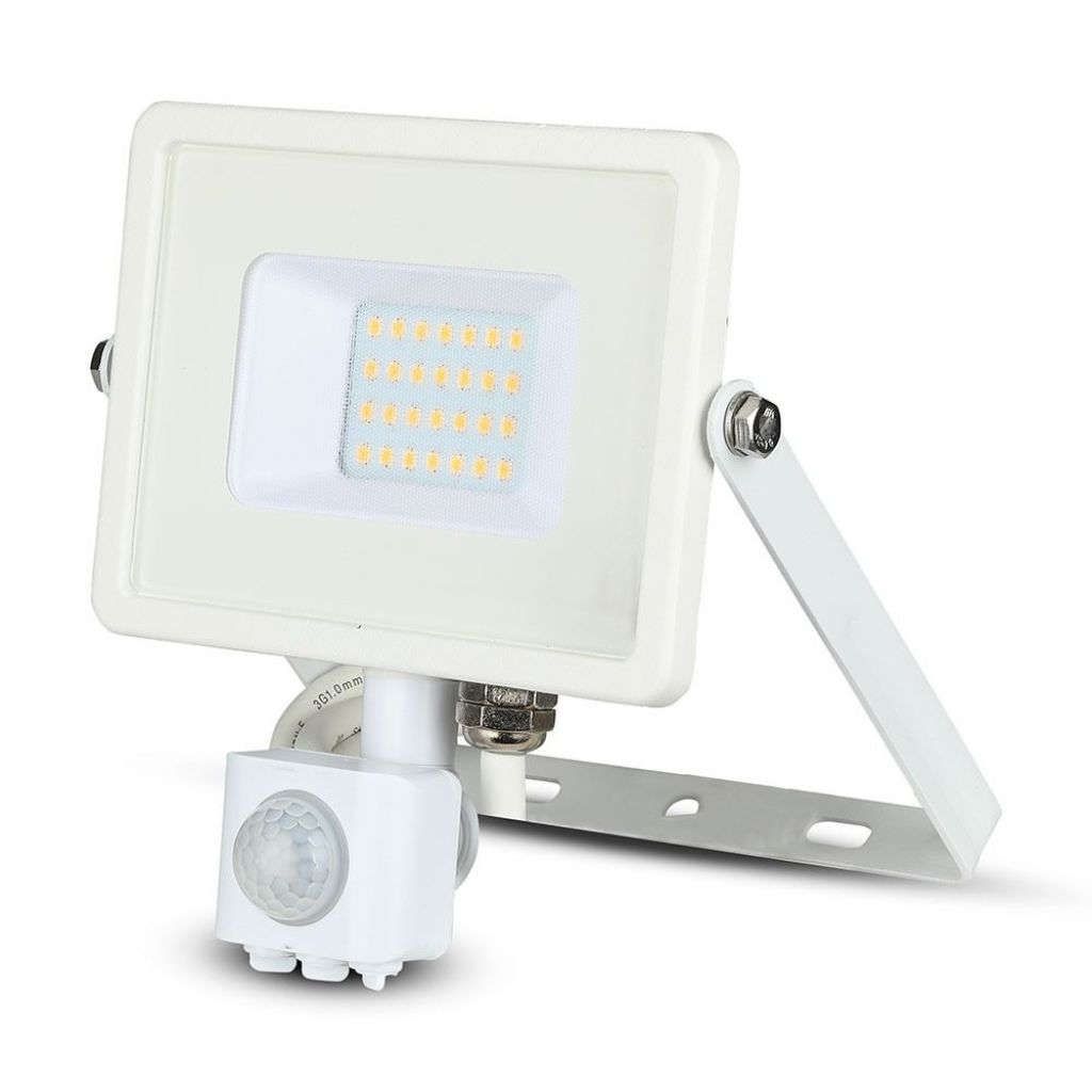 Anteprima Faro LED 20W Bianco 3000K 1600lm Chip Samsung con Sensore PIR e Interruttore IP65 V-TAC PRO