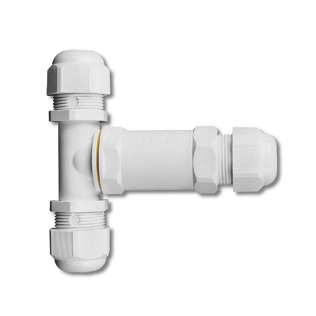 Anteprima Scatola di Derivazione a T IP68 3 Terminali per Cavi 8-12mm Bianca V-TAC