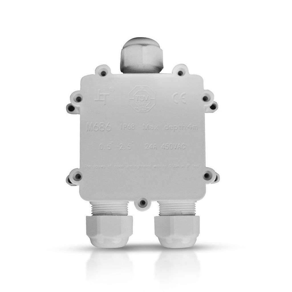 Anteprima Scatola di Derivazione Lineare IP68 3 Terminali per Cavi 8-12mm Bianca V-TAC