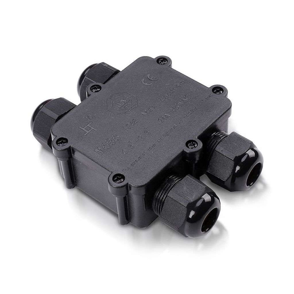 Anteprima Scatola di Derivazione Nera IP68 con 4 Terminali per Cavi 8-12mm 112,6x93,3x35,3mm V-TAC