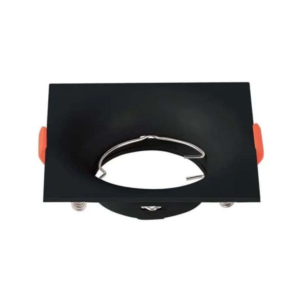 Anteprima Portafaretto Quadrato da Incasso GU10 in Policarbonato Nero 93x93mm V-TAC