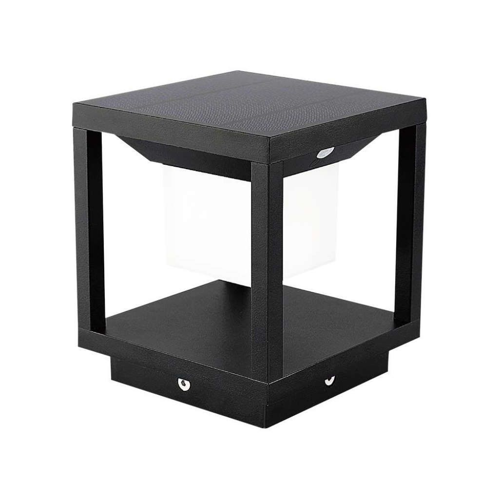 Anteprima Lampada LED Solare da Terra 2W Quadrata Nera 3000K 90lm con Sensore PIR IP65 V-TAC