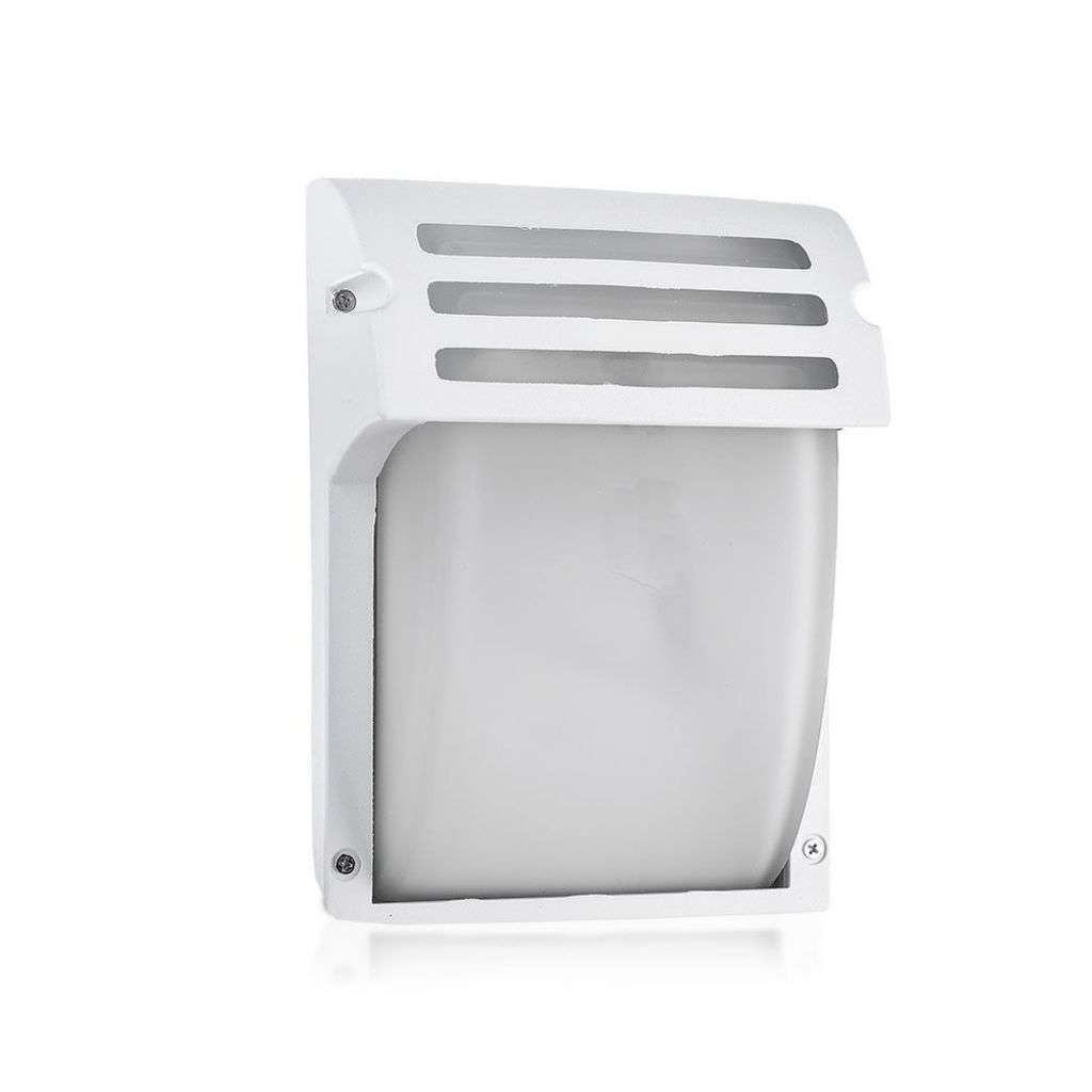 Anteprima Applique da Esterno E27 Semicircolare Bianca con Diffusore Satinato IP44 V-TAC