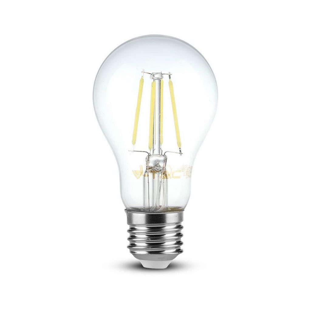 Anteprima Lampadina LED E27 4W A60 Filamento 6400K 400lm Vetro Trasparente V-TAC