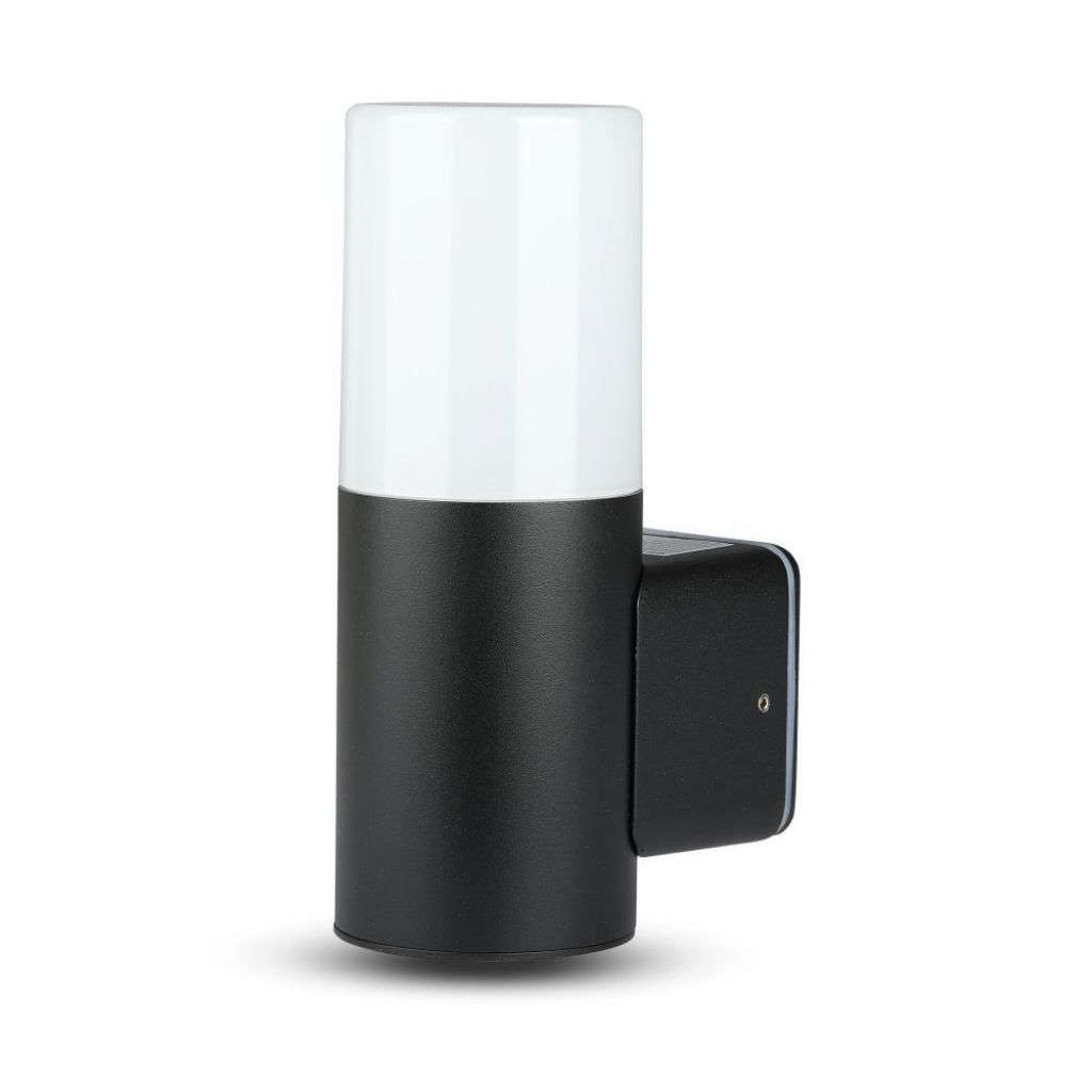 Anteprima Applique da Esterno GU10 Cilindrica Nera con Diffusore Bianco 121x80x250mm IP54 V-TAC