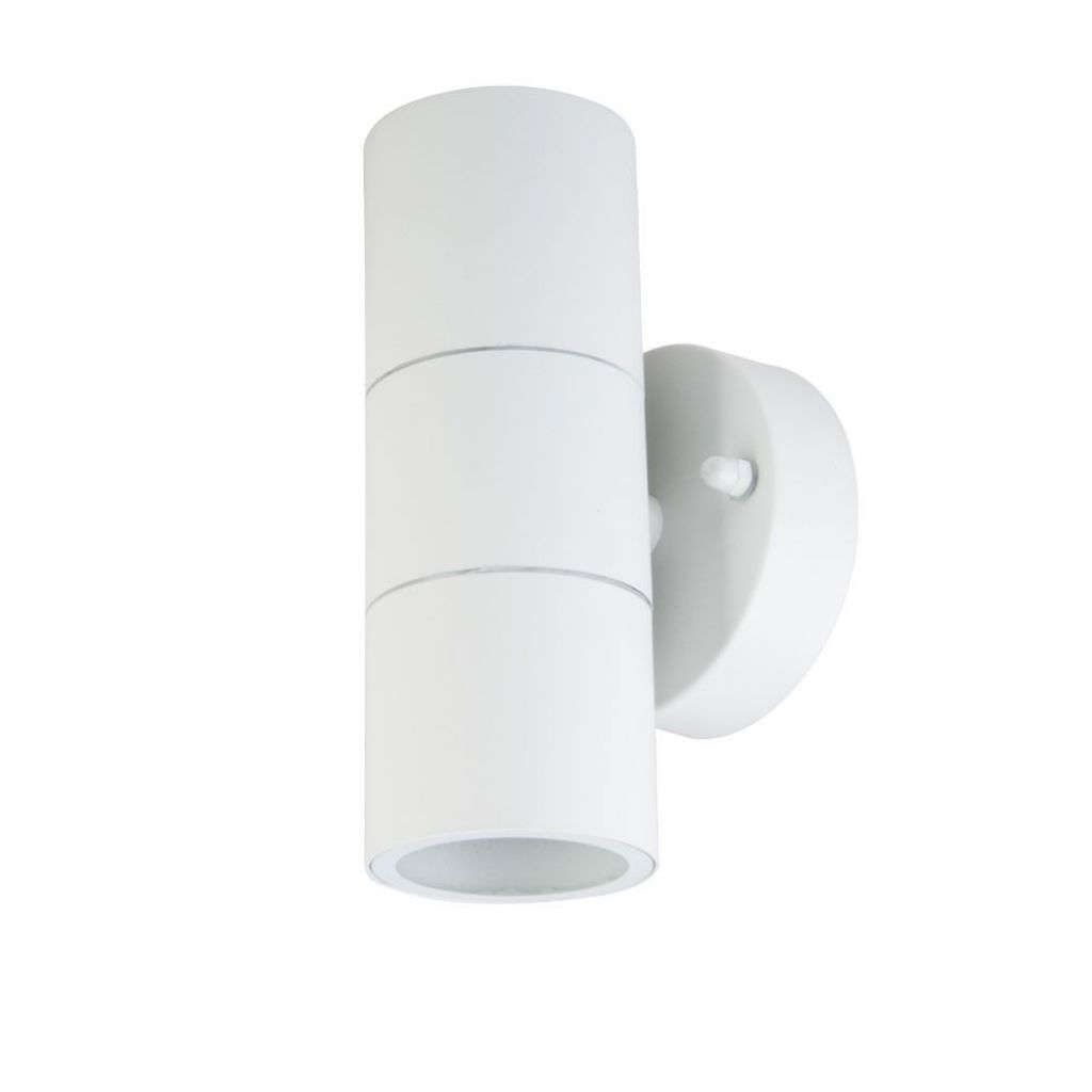 Anteprima Applique da Esterno Rotonda 2xGU10 Bianca Up/Down in Acciaio IP44V-TAC