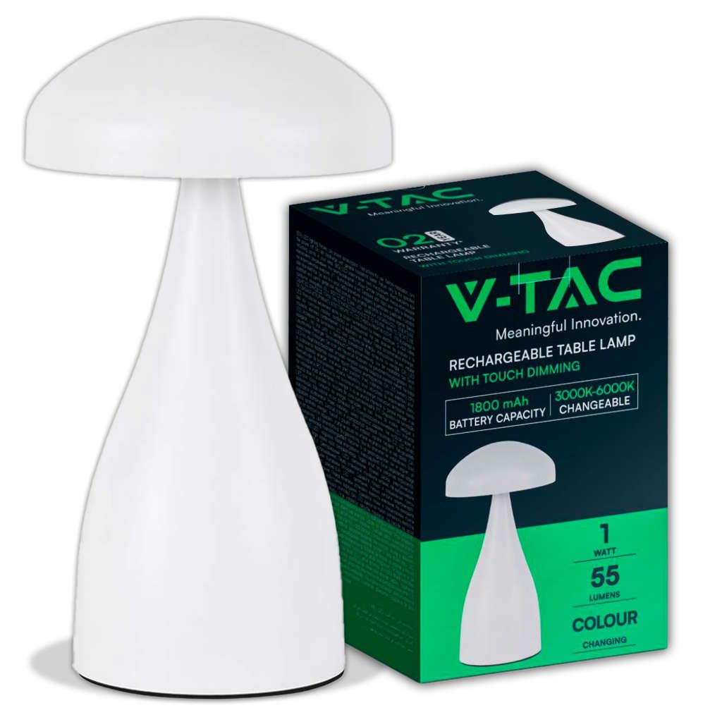 Lampada LED da tavolo touch 1W bianca V-TAC