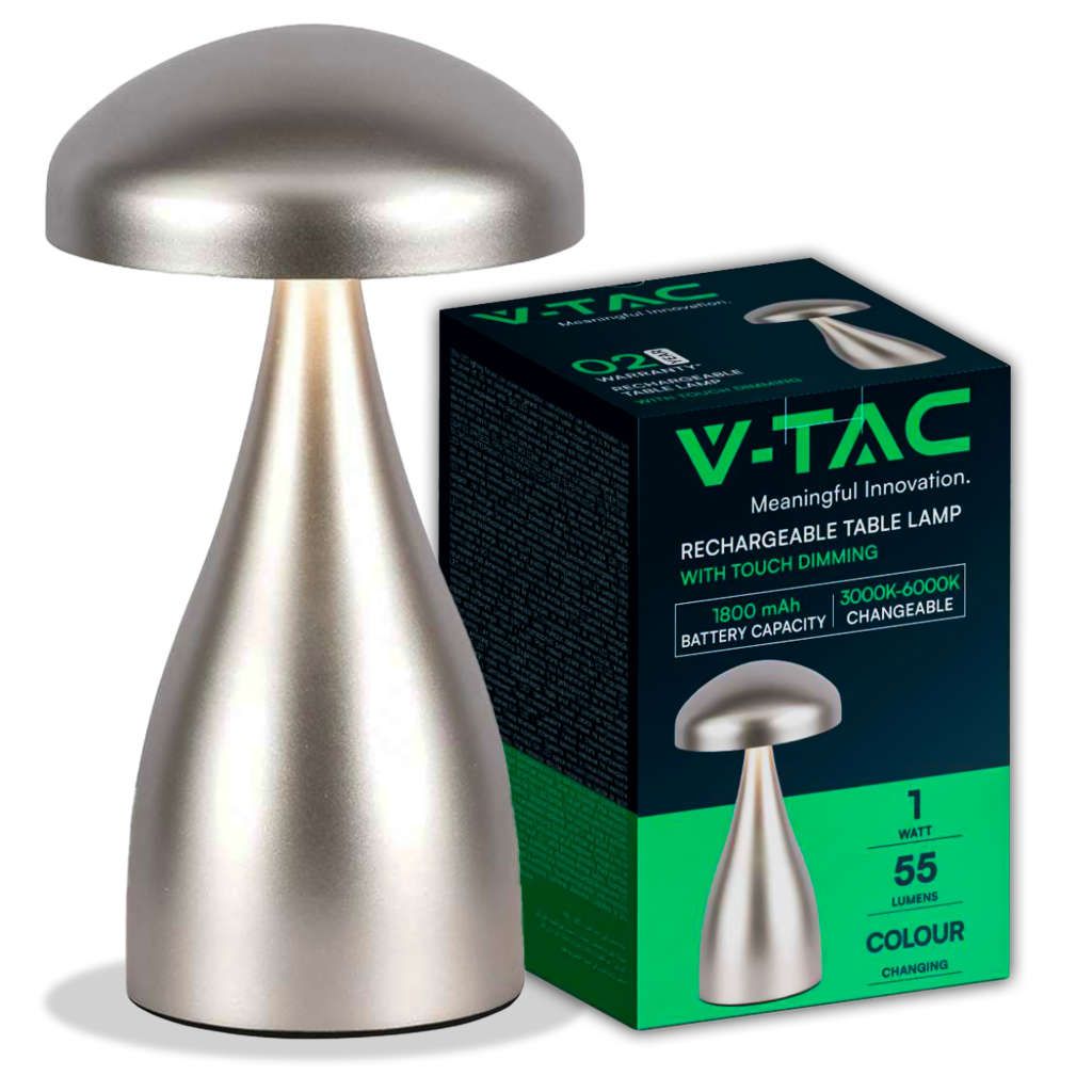 Anteprima Lampada LED da Tavolo 1W Champagne Touch CCT 3in1 USB-C 55lm V-TAC