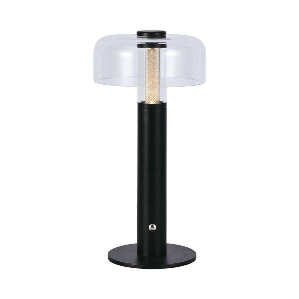 Anteprima Lampada LED da Tavolo 1W Nera e Trasparente Touch 3000K USB-C 100lm V-TAC