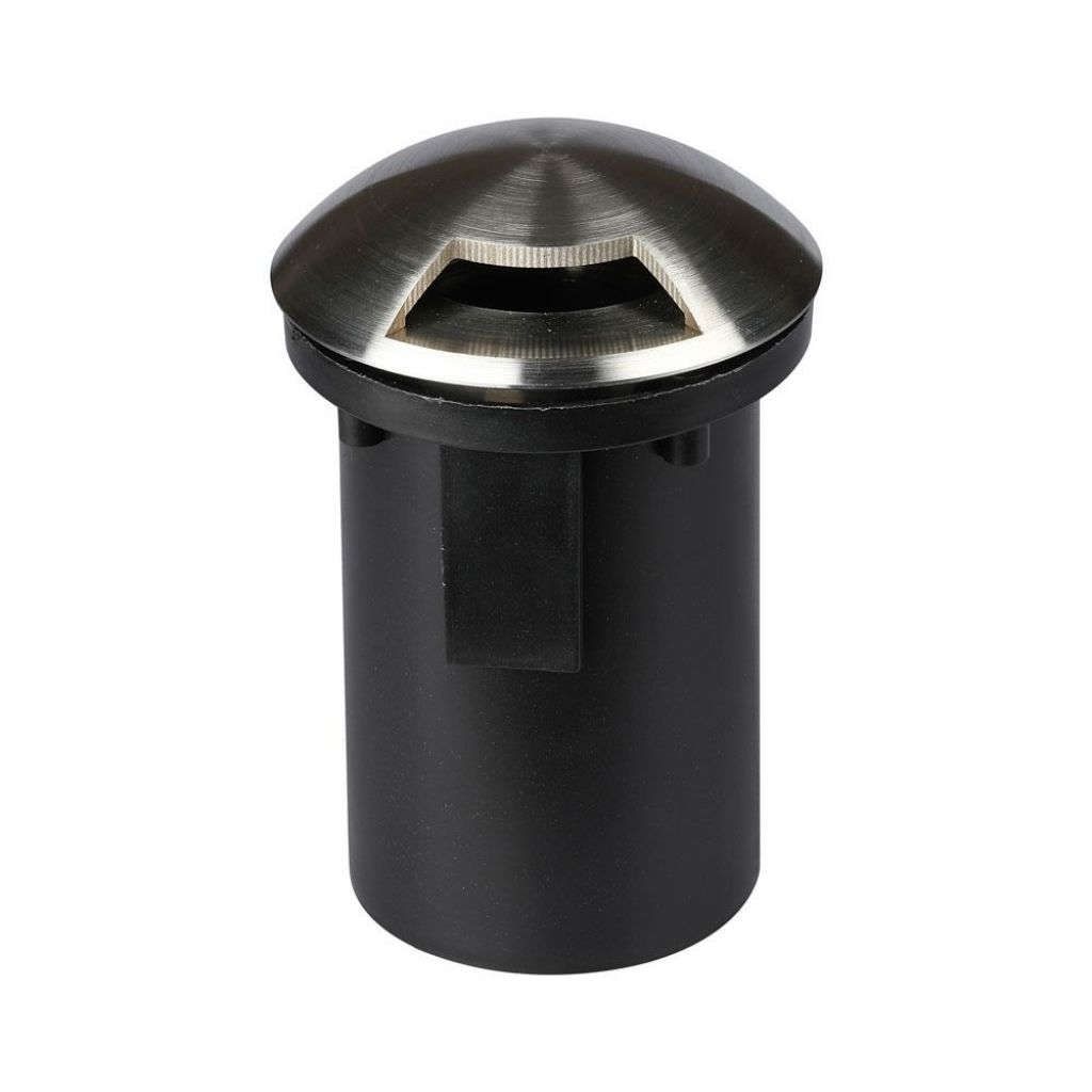 Anteprima Portafaretto Segnapasso Calpestabile MR16 Rotondo Nero e Acciaio Max20W con 1 Fascio Ø87x128mm IP67 V-TAC