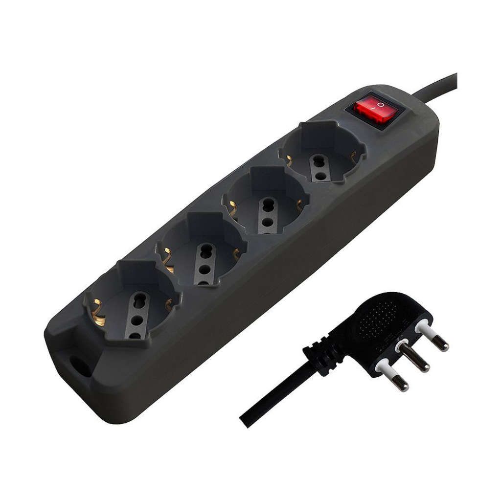 Anteprima Multipresa 4 prese bipasso Schuko 1,5m V-TAC
