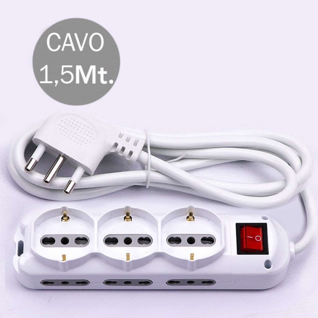 Anteprima Multipresa 9 prese con cavo 1,5m bianca V-TAC