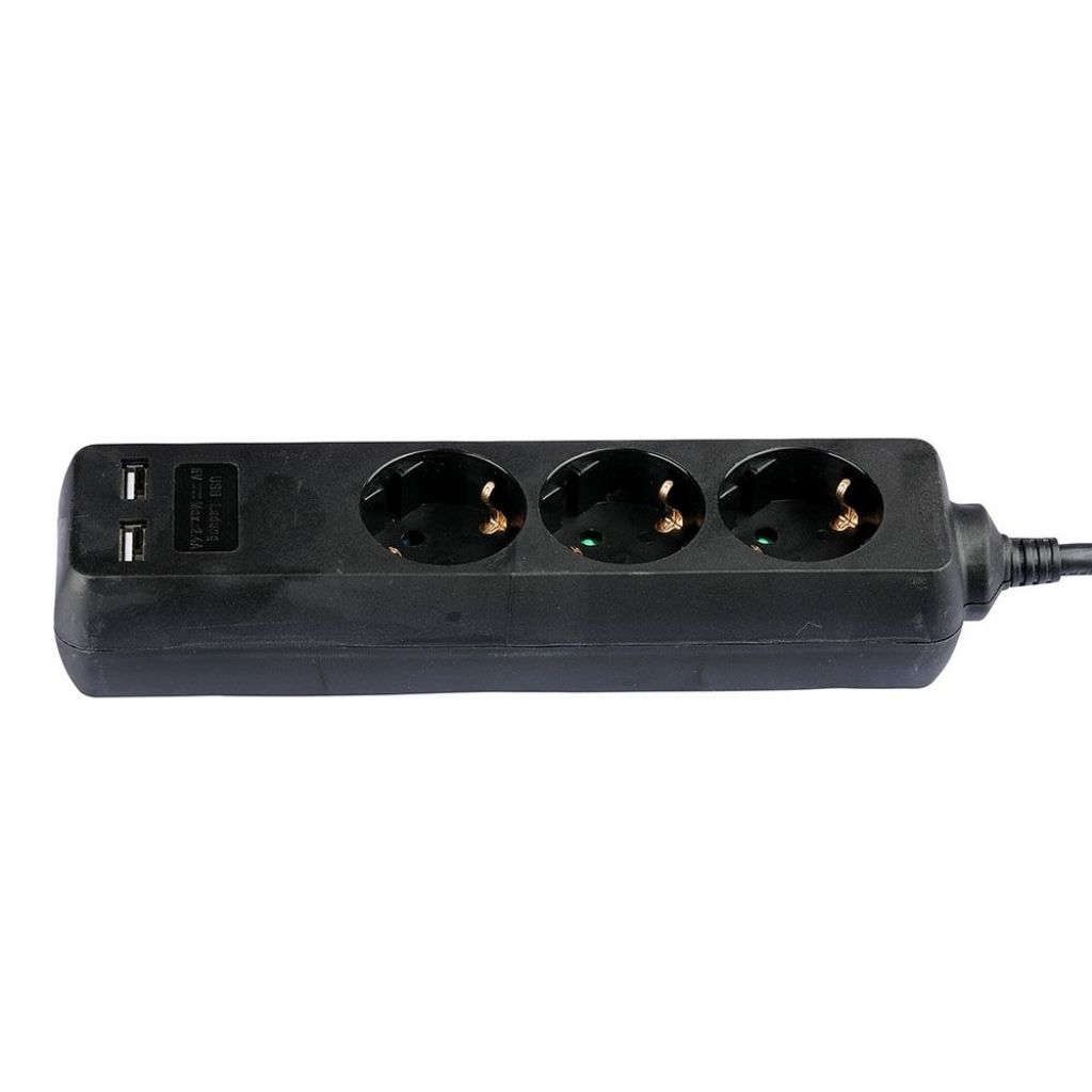 Anteprima Multipresa con cavo 1,5m e USB-A nera V-TAC