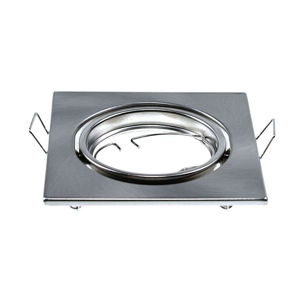 Anteprima Box 2 Portafaretti Quadrati da Incasso GU10 in Metallo Argento 82x82mm V-TAC
