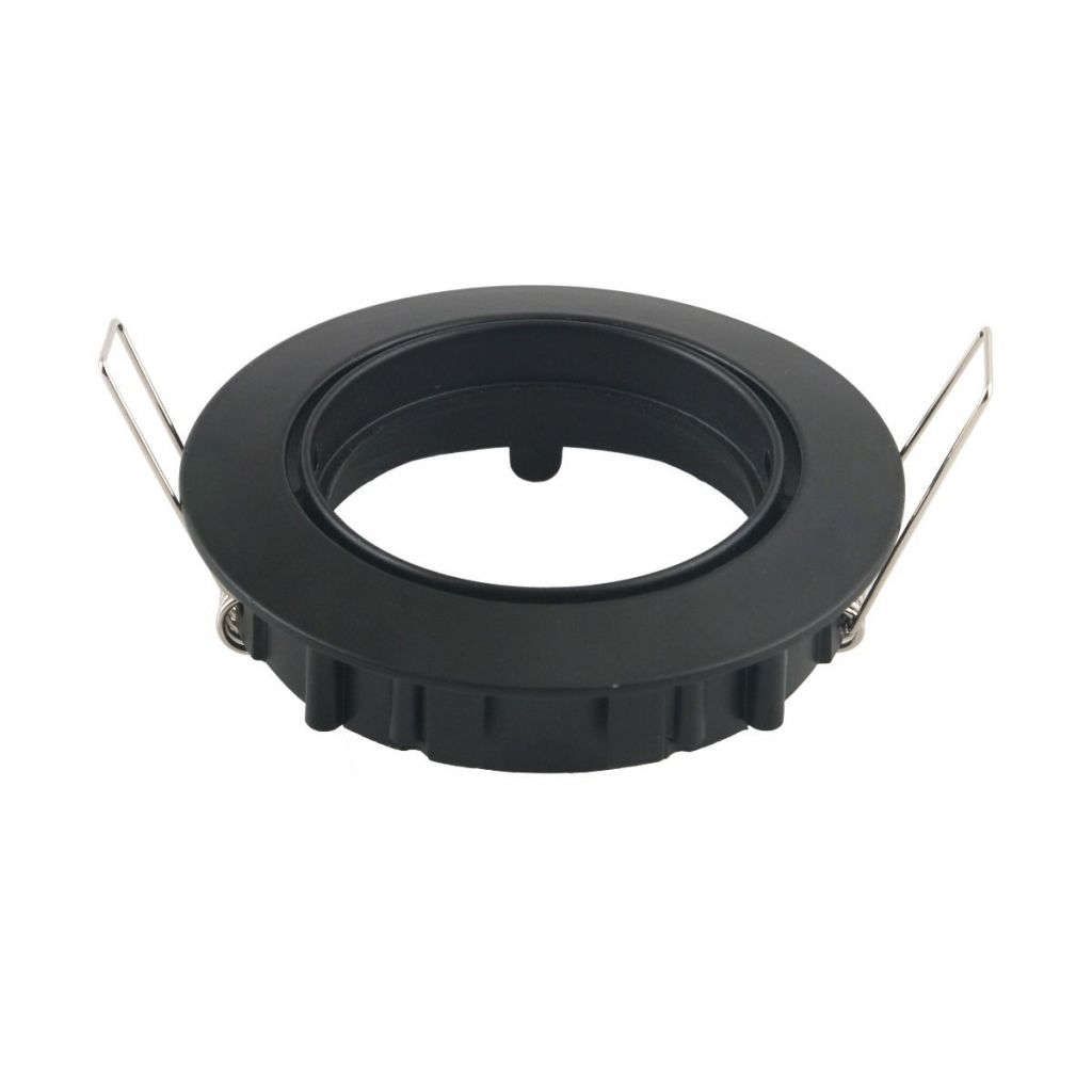 Anteprima Portafaretto Rotondo GU10 Orientabile 30° in Lega di Zinco Nero Ø82mm V-TAC