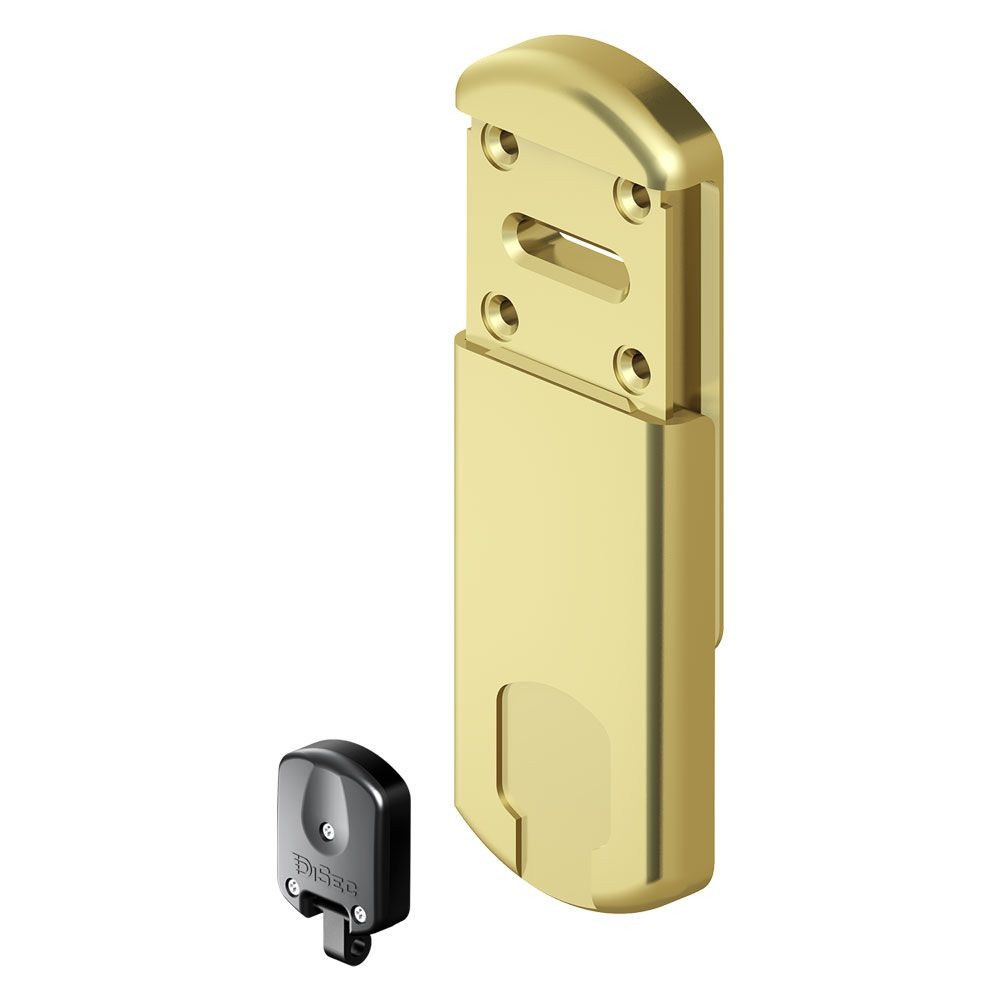 Anteprima Defender magnetico a scorrimento Disec MG 220 PVD ottone per serrature a doppia mappa