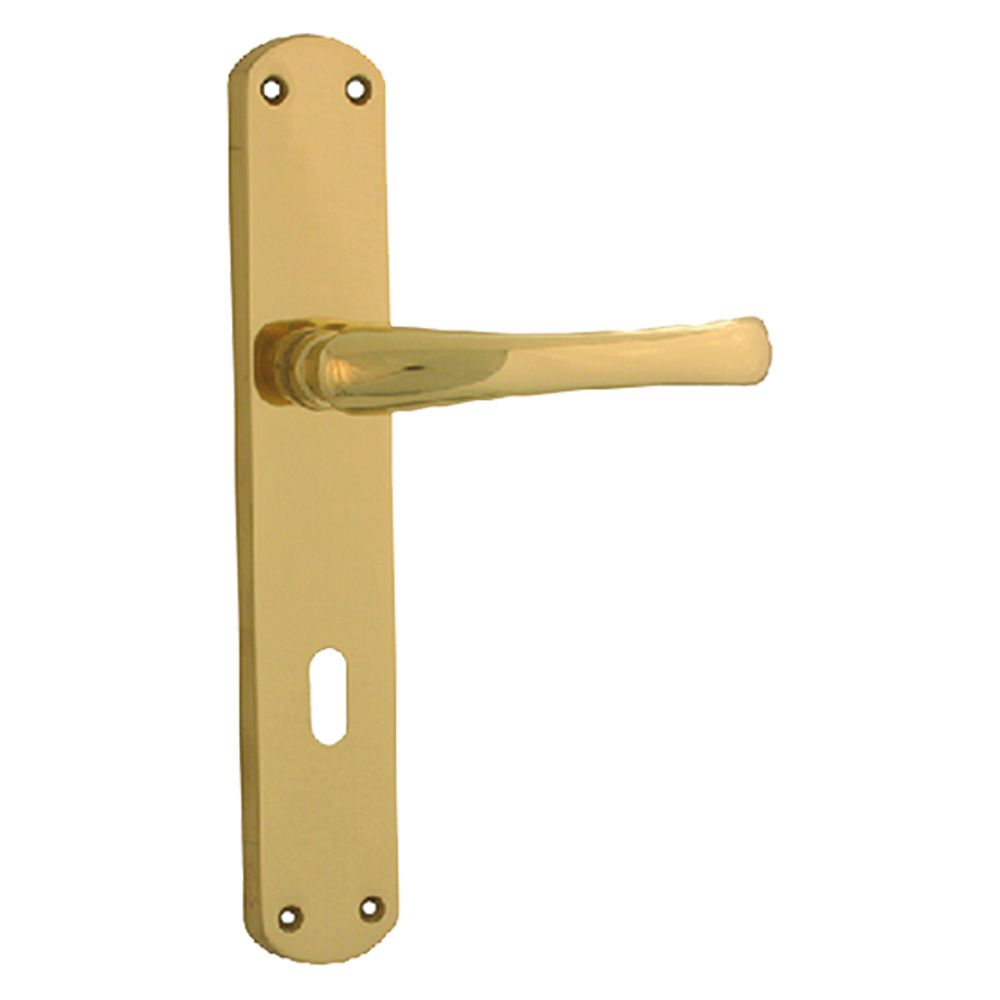 Anteprima Maniglia Capri Forme con placca in ottone, quadro 8 x 90 mm, foro Patent